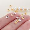 50Pcs 3/4mm 14/18K Gold Color Plated Copper Beads Caps Spacer Beads for DIY Necklace Bracelets Jewelry Making Accessories