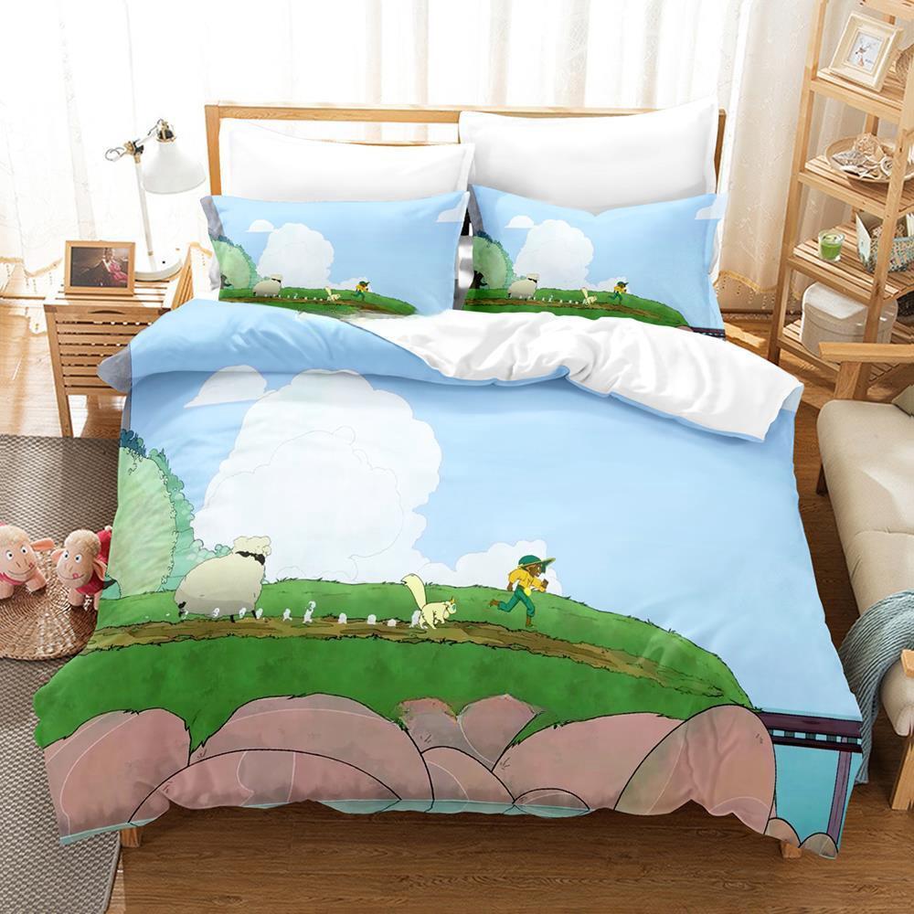 

Игровой Spiritfarer Постельный набор Односпальный Полуторный Двуспальный Квинсайз Кингсайз Комплект для кровати Взрослый Детский Спальня Комплекты пододеяльников Аниме Комплект простыней EU single(135x200cm)