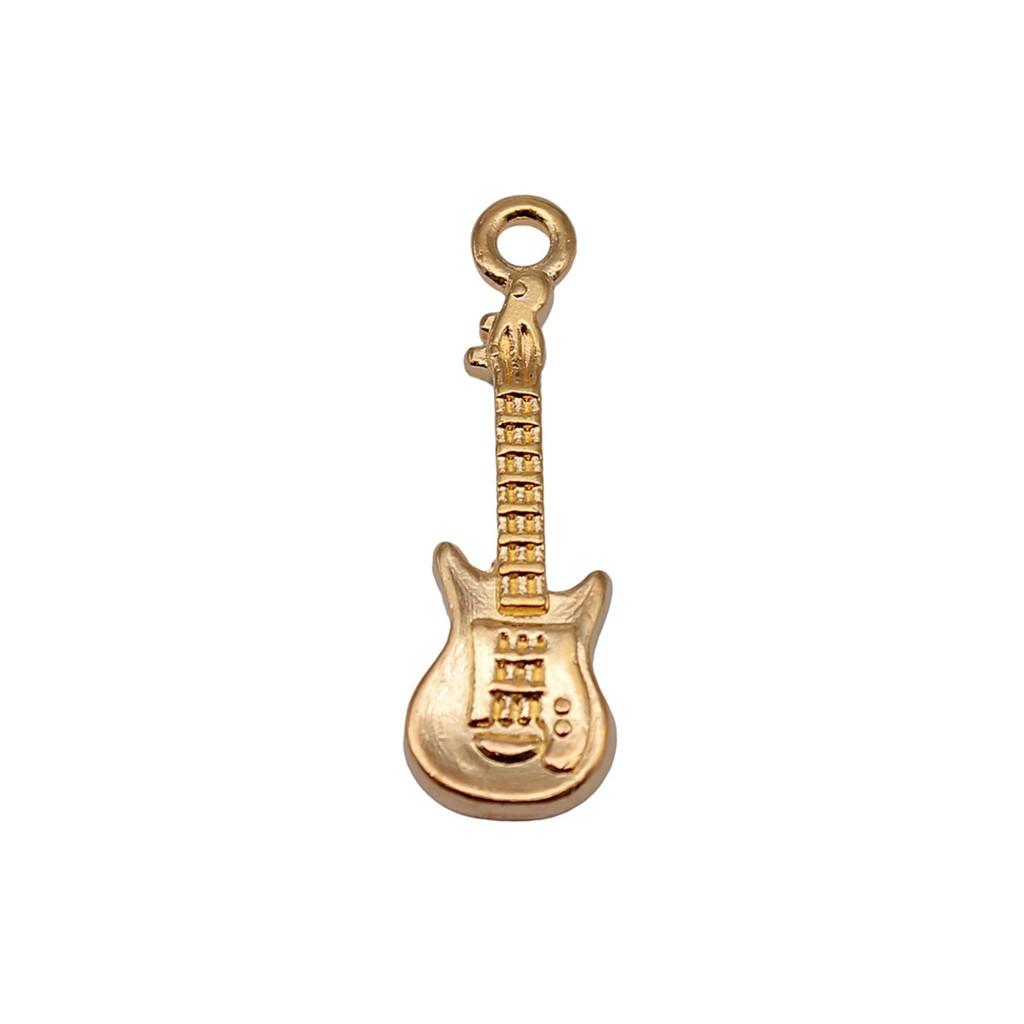 Musical Charms Multi Color Alloy Guitar Pendants For Music Themed Jewelry Making