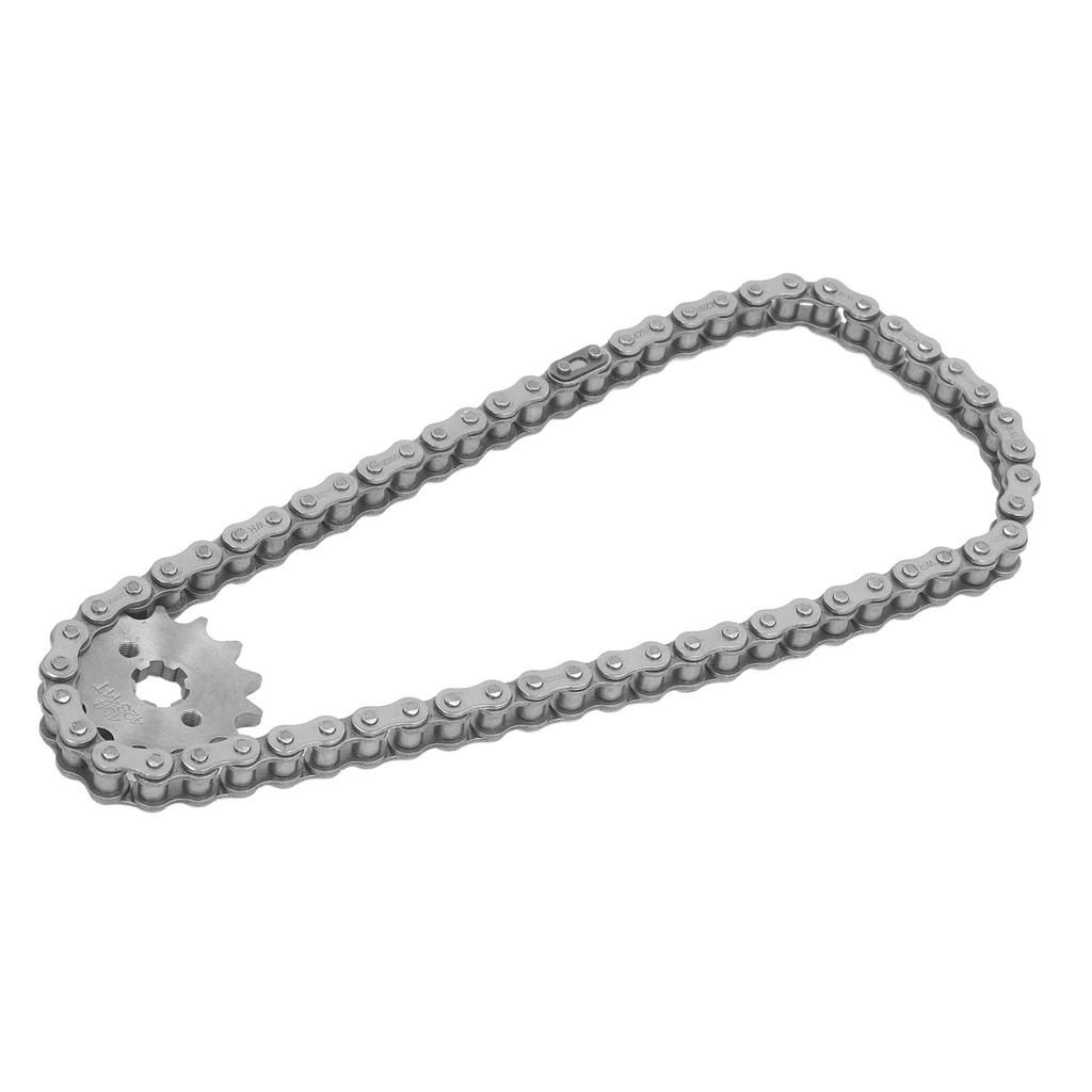 428 Chain Sprocket Set Steel 14T Front Motor Sprocket with 60 Links Drive Chain for 50cc 70cc 90cc 110cc Bikes Scooters