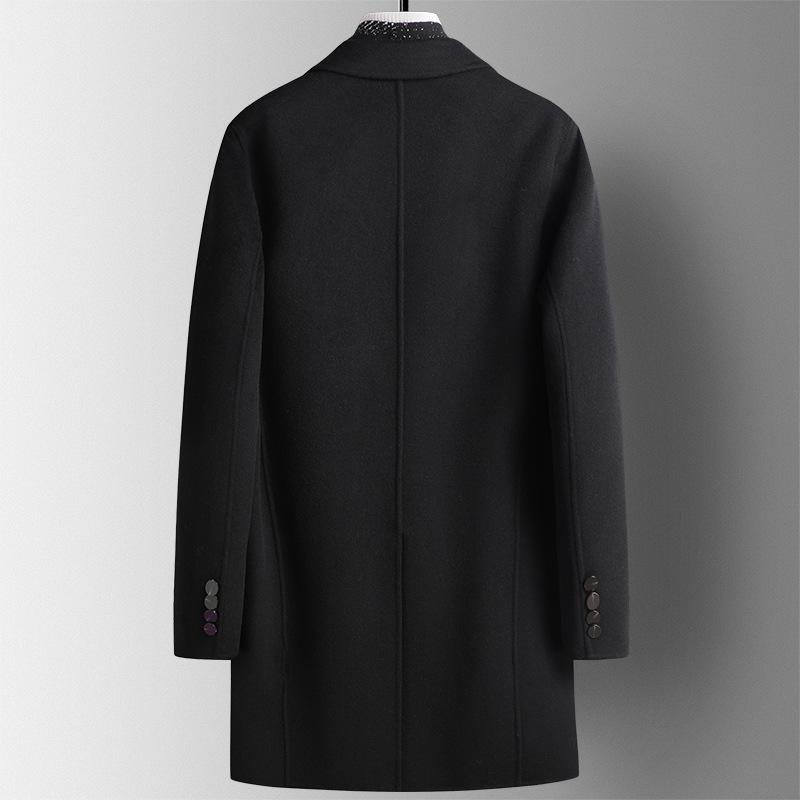 Autumn and Winter New Trendy Scarf Style Double-sided Woolen Coat Men's Mid-length Windbreaker Coat Men's Cashmere Jacket