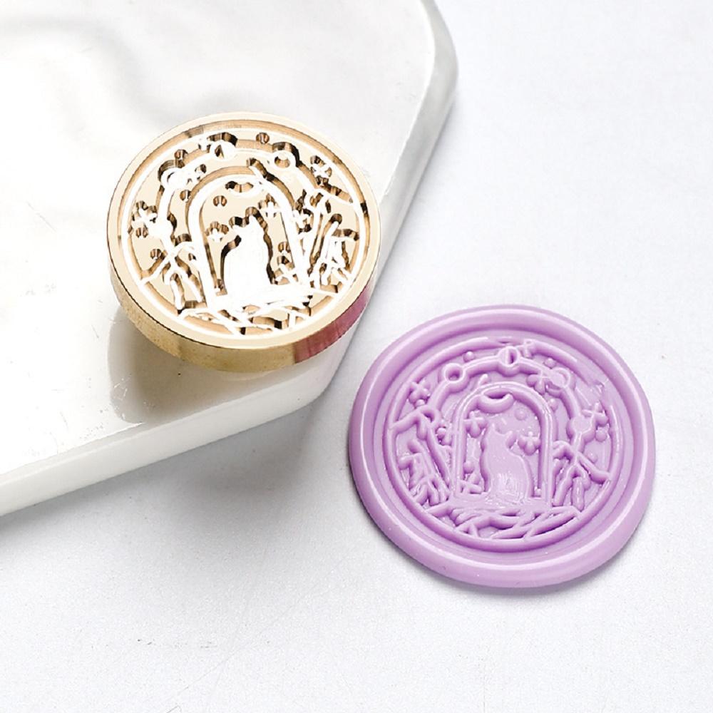 Wax Seal Stamp Retro Sealing Wax Stamp Sky Lotus Rose Pattern Replace Head Flowers Leaf Decorate Gift Sealing Stamp Head HCZ001