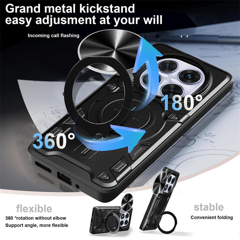 Protetor de Lente Armor Capa Para Xiaomi Redmi Note 14 Pro 4G 5G Note14Pro Plus Redmi 14C A3 Capa com Suporte de Anel para Poco C75 X7