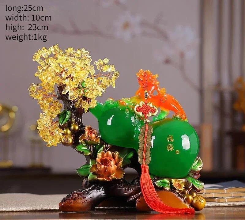 

Fortune Gourd Brave Crystal Ornaments Crafts Home Office Living Room Miniatures