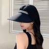 Summer new breathable shell hat anti-ultraviolet sun hat simple and versatile can tie ponytail empty top hat women