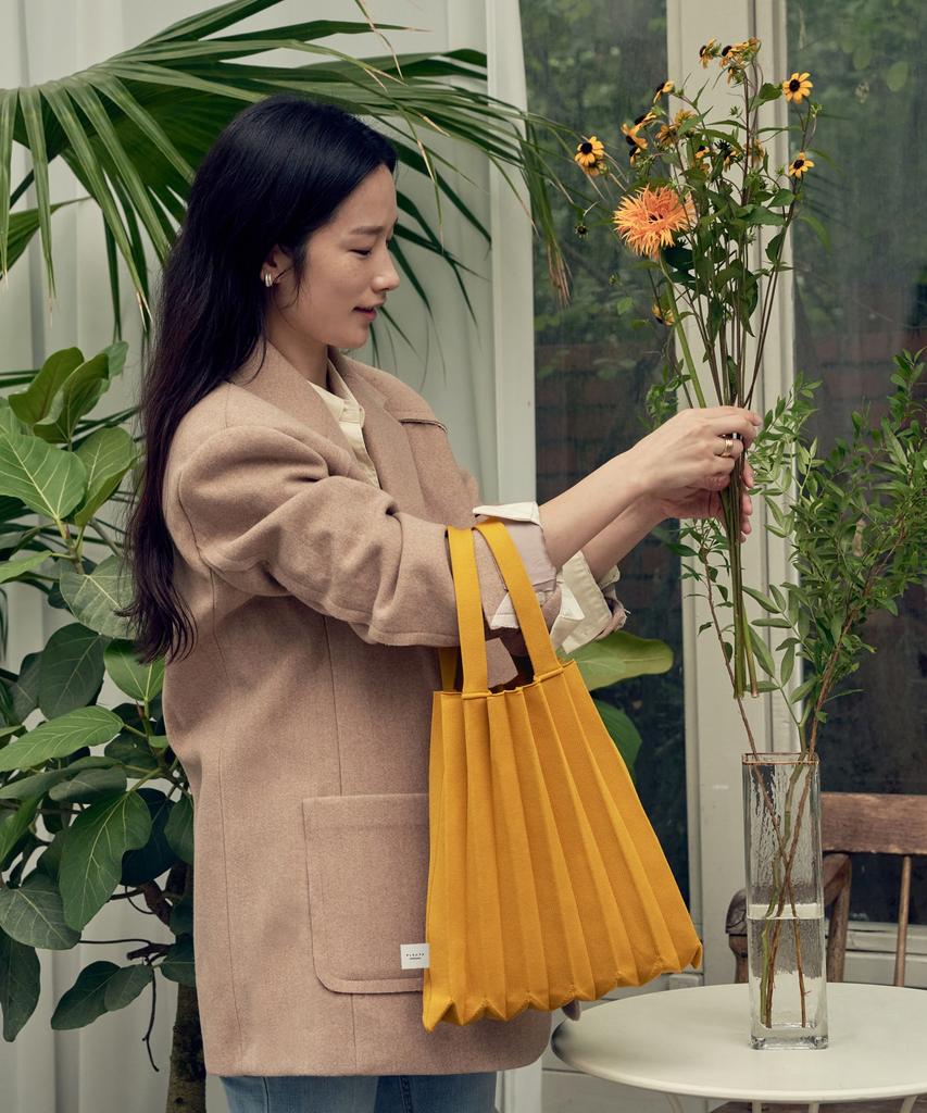 Pleatsmama Tote Bag Jacquard Mustard