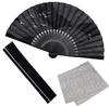 Abanico Plegable para Abanico Plegable Pañuelo Umihara [Osaka Choseido] Hombre, Elegante, Negocios, Bolso, Estuche, Set, (Negro)