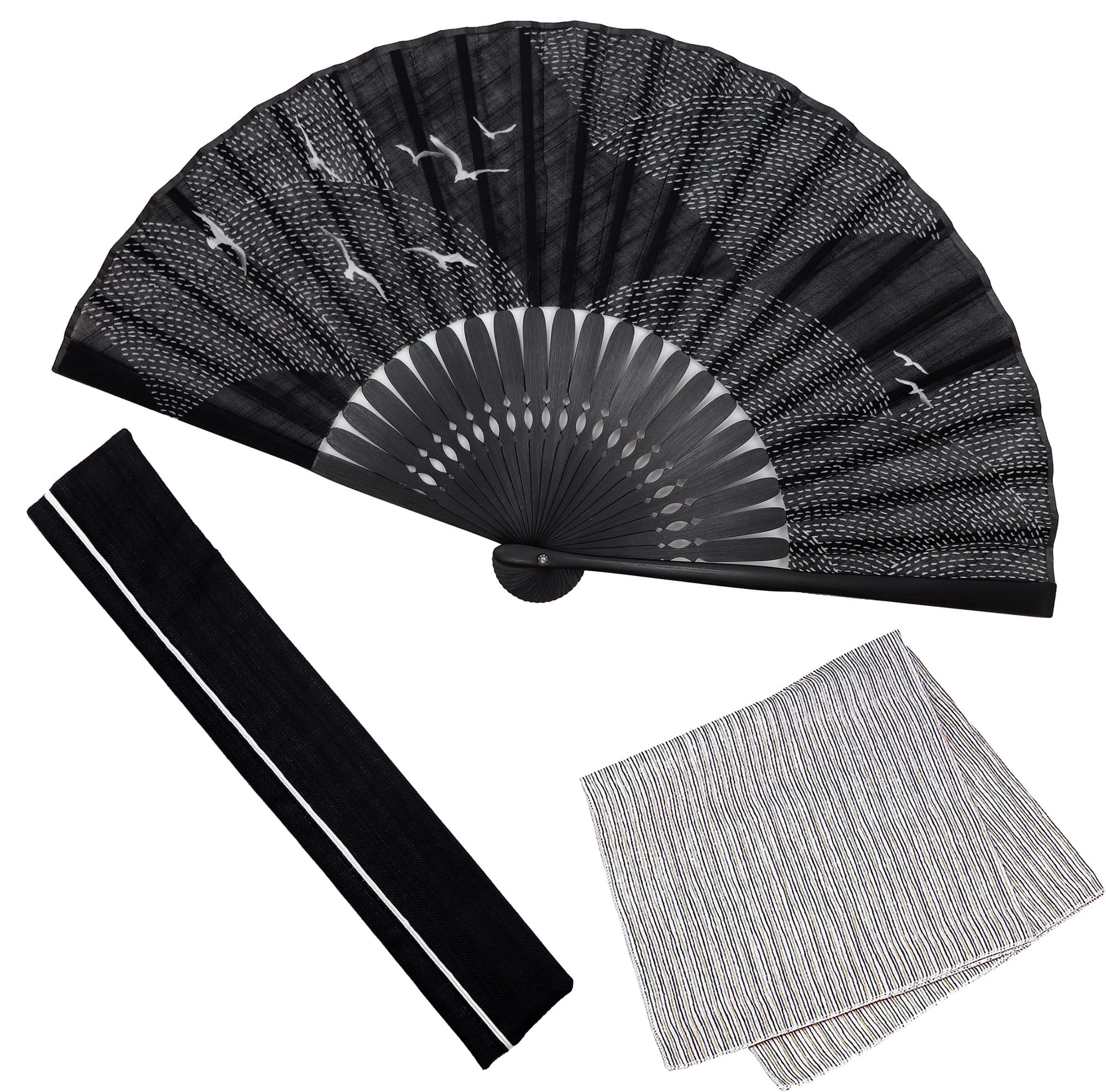 

Складной веер для складного веера Носовой платок Умихара [Осака Чосейдо] Мужской, Стильный, Деловой, Сумка, Чехол, Набор, (черный) чёрный