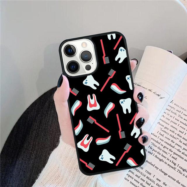 Anatomy Dental Crowned Tooth Crown Phone Case Cover For iPhone 17 Air 15 16 Pro Max 14 13 12 11 Pro Max Plus