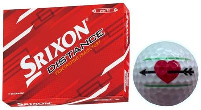 Bola de Golfe Dunlop SRIXON DISTANCE Modelo 2022 com Linha 1 [Linha Hapiraki_Golf] (Dúzia Branca_Coração)