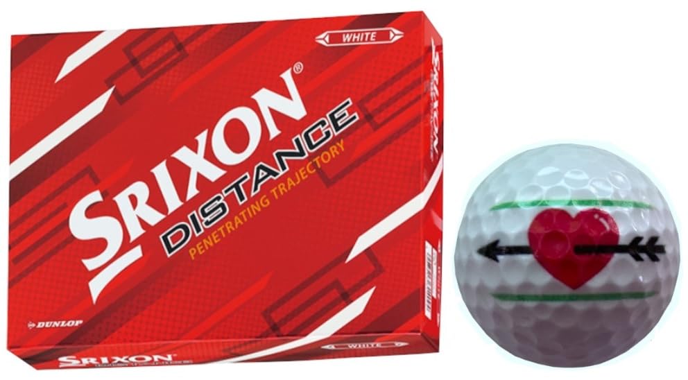 

Мяч для гольфа Dunlop SRIXON DISTANCE 2022 года, модель с линией 1 [Hapiraki_Golf Line] (Белая дюжина_сердце) белый