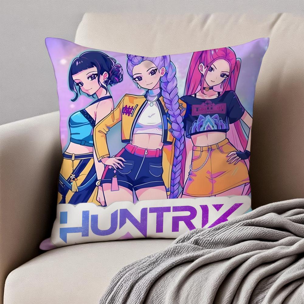 Popular Virtual American Band HHUNTRX Cushion Cover Pillowcase Antidustmite Invisible Zipper Short Plush Sofa Cushion