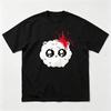 Kawaii Cartoon Face Print T Shirt Breathable Cotton Short Sleeve Unisex Trendy Streetwear Casual Top for Anime Style Fans