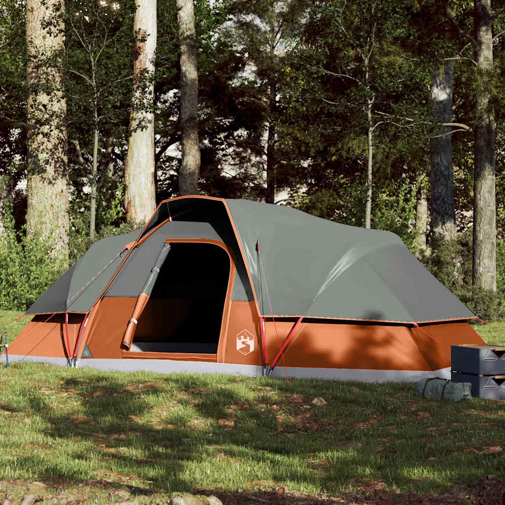 Dome Family Tent for 9 Persons Orange Waterproof