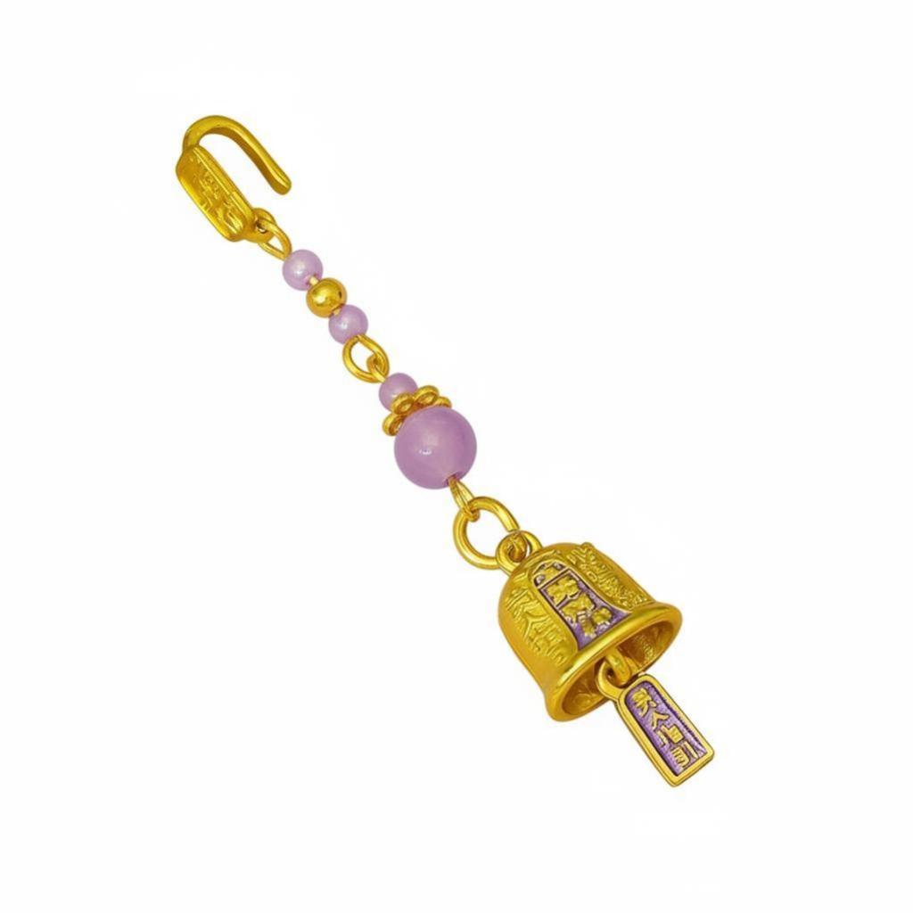 Five Fortune Gods Cheongsam Brooch, Cloisonné Oil Drip chime charm, auspicious Wealth hanging accessory