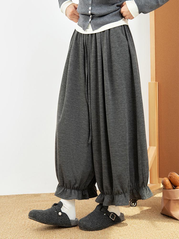 Chic Korean-Style Women's Lantern Pants: Princess Popular Autumn Casual Cropped Trousers