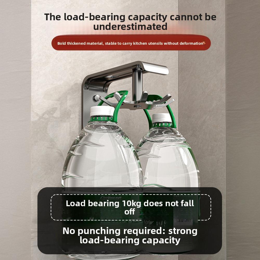 Kitchen Rotating Hook No Punching Wall Mounted Corner Multifunctional Storage Shelf Spoon Shovel Hanger