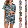 Ladies' Loose Casual Top Shorts Two-piece Set Christmas Printed Pajamas Set