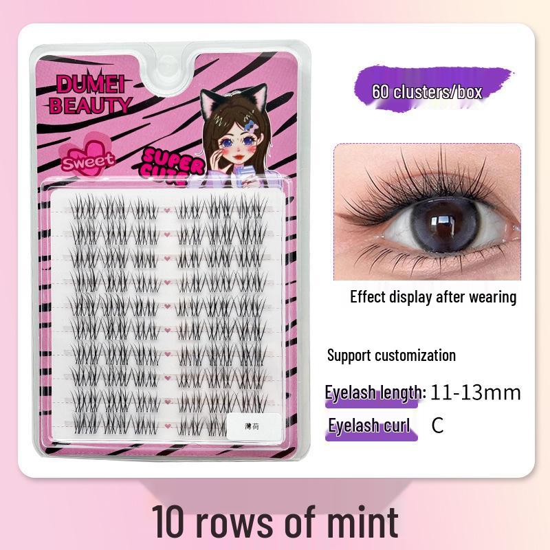 10-Row Autumn Leaf & Sunflower Faux Eyelashes - Flat, Glue-Free