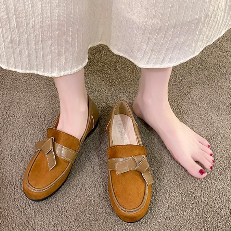 Moda Retro Literatura i Sztuka Szczęśliwe Buty Damskie 2024 Jesień i Zima Nowy Design Płaskiej Podeszwy Jednego Kroku Uczucie Pojedynczy But Trafza