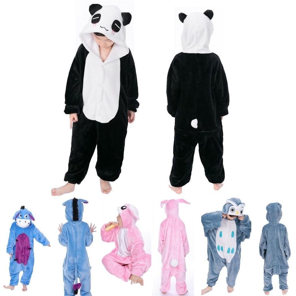 Entzückender Tier-Flanellpyjama für Kinder mit gemütlichem Onesie-Schlafanzug mit Taschen