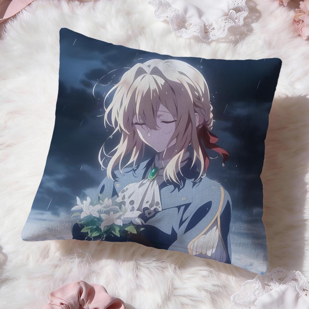 anime v-Violet Evergarden Cushion Cover Premium Comfort Reversible Pillow Cove -Two in One Design for Any Room & Car Interior