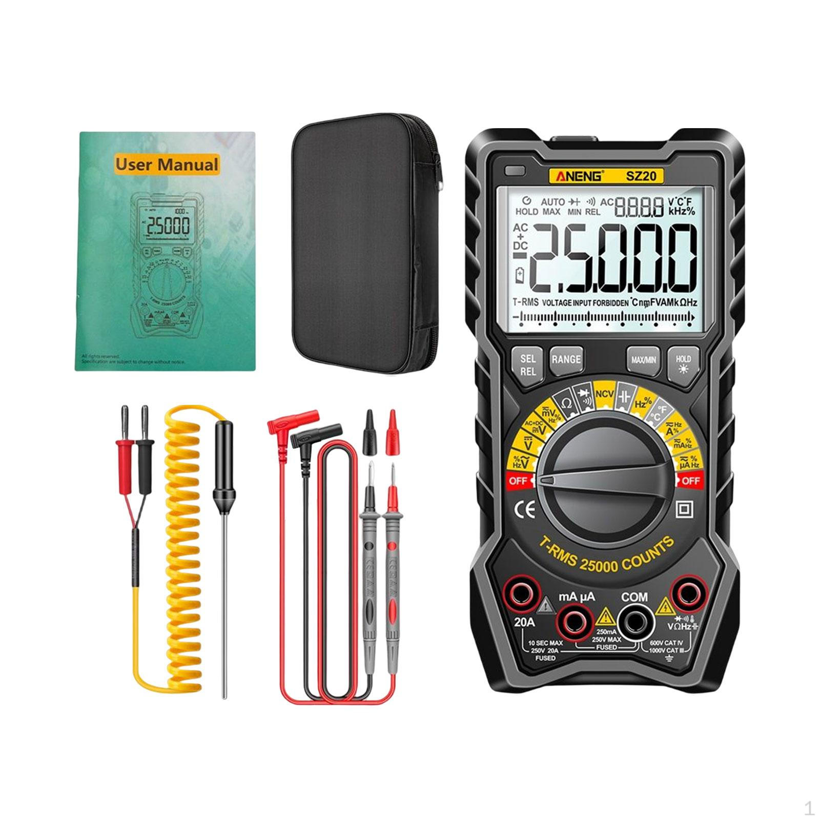 

Advanced Digital Multimeter with Bright LED Display for Electrician Repairs чорний