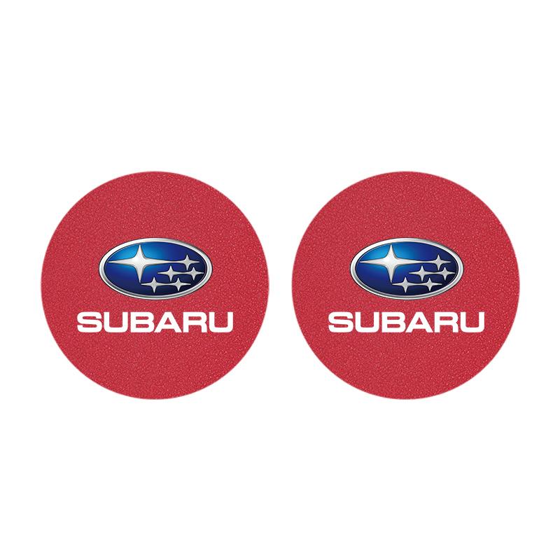 2Pcs Car Anti Slip Mat Coaster Water Cup Slot For Subaru Outback Ascent Levorg Smart Forester Impreza Tribeca Legacy STI Mpreza Y4