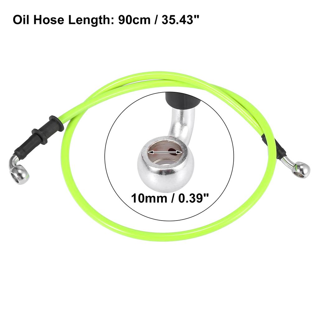 Motoforti Universal 40cm Motorcycle Brake Clutch Oil Hose Line Pipe Green Hydraulic Reinforced Stainless Steel Braided Hose