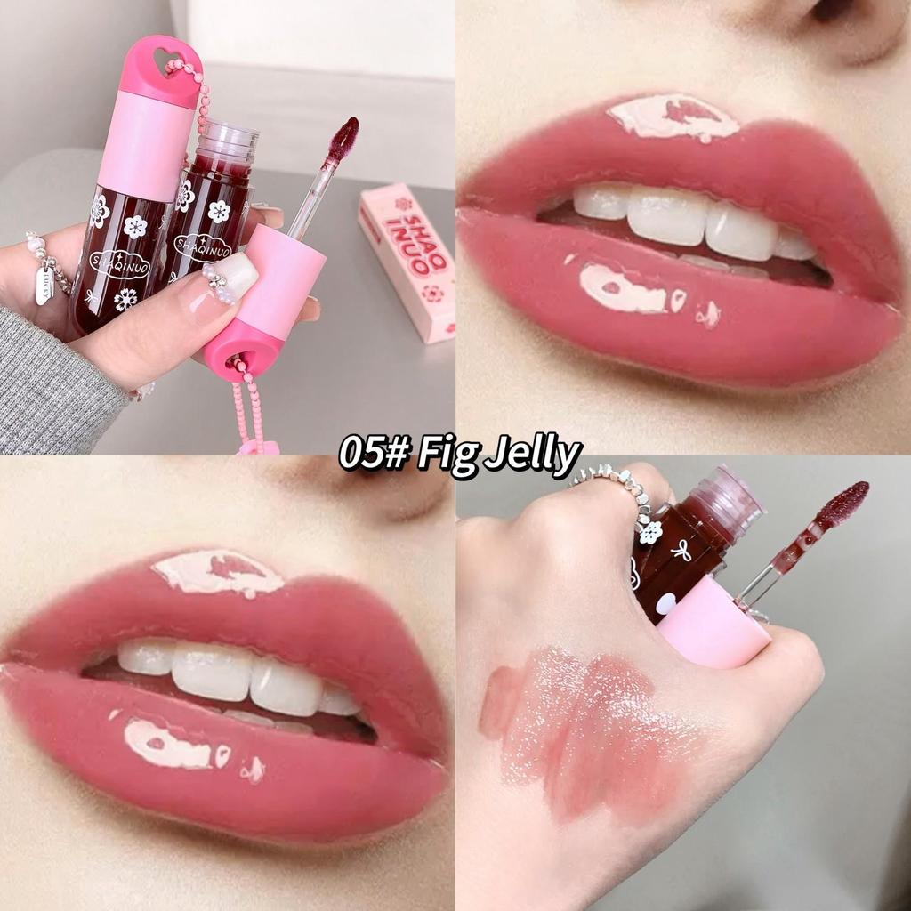 Water-Based Lip Gloss SHAQINUO Moisturizing Tinted Lip balm Lasting Makeup Pendant Lip Gloss