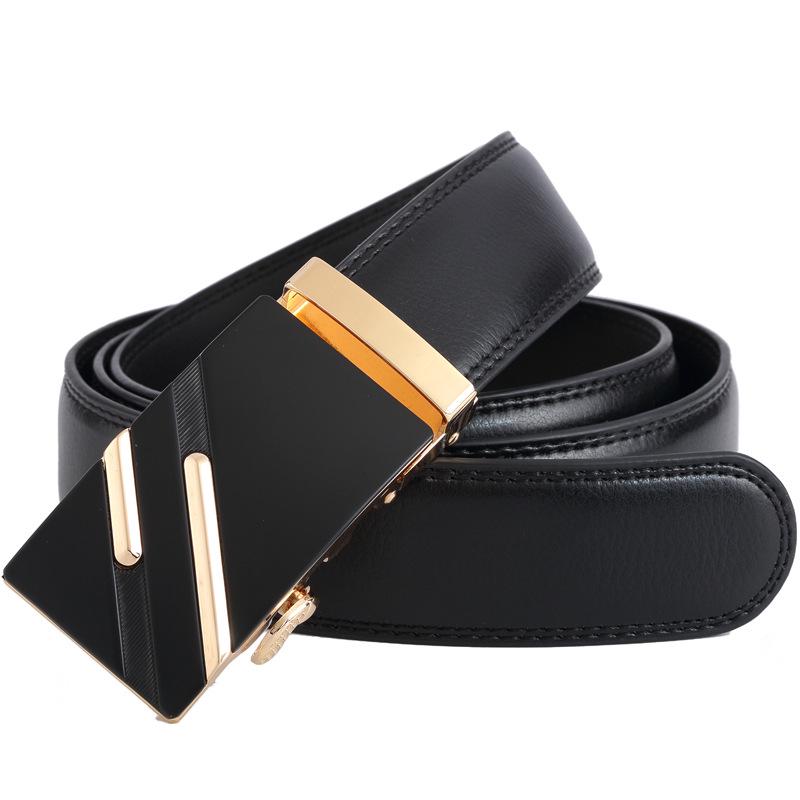 Men's Korean Style Double-Sided Genuine Leather Automatic Buckle Belt - Plus Size Waist Belt