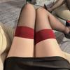 Erotic Black Long Silk Stockings High Fishnet Socks Women Sexy Thin Transparent Stockings Daily Dating Over The Knee Socks Thigh