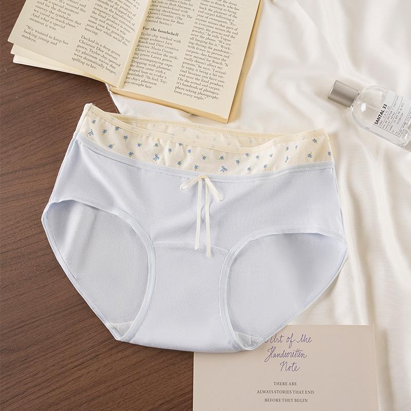 Plus Size Women's Summer 10A Antibacterials Pure Cotton Hip Non Scar Breathable Waist Triangle Briefs