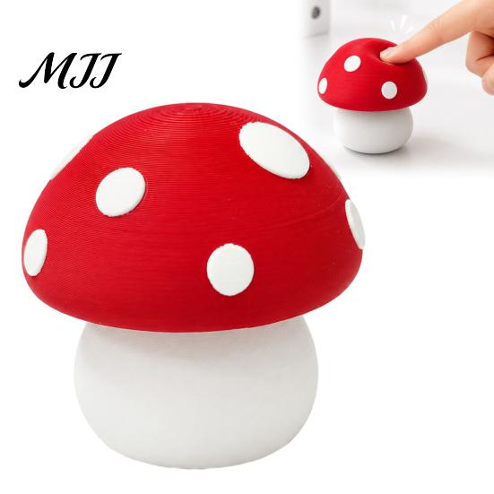 Tactile Clicker Toy 3D Printed Mushroom Toy, Button Fidget for Desktop Ornament Stress Relief, Mini Finger Backpack Decoration Anxiety Relief Gadget