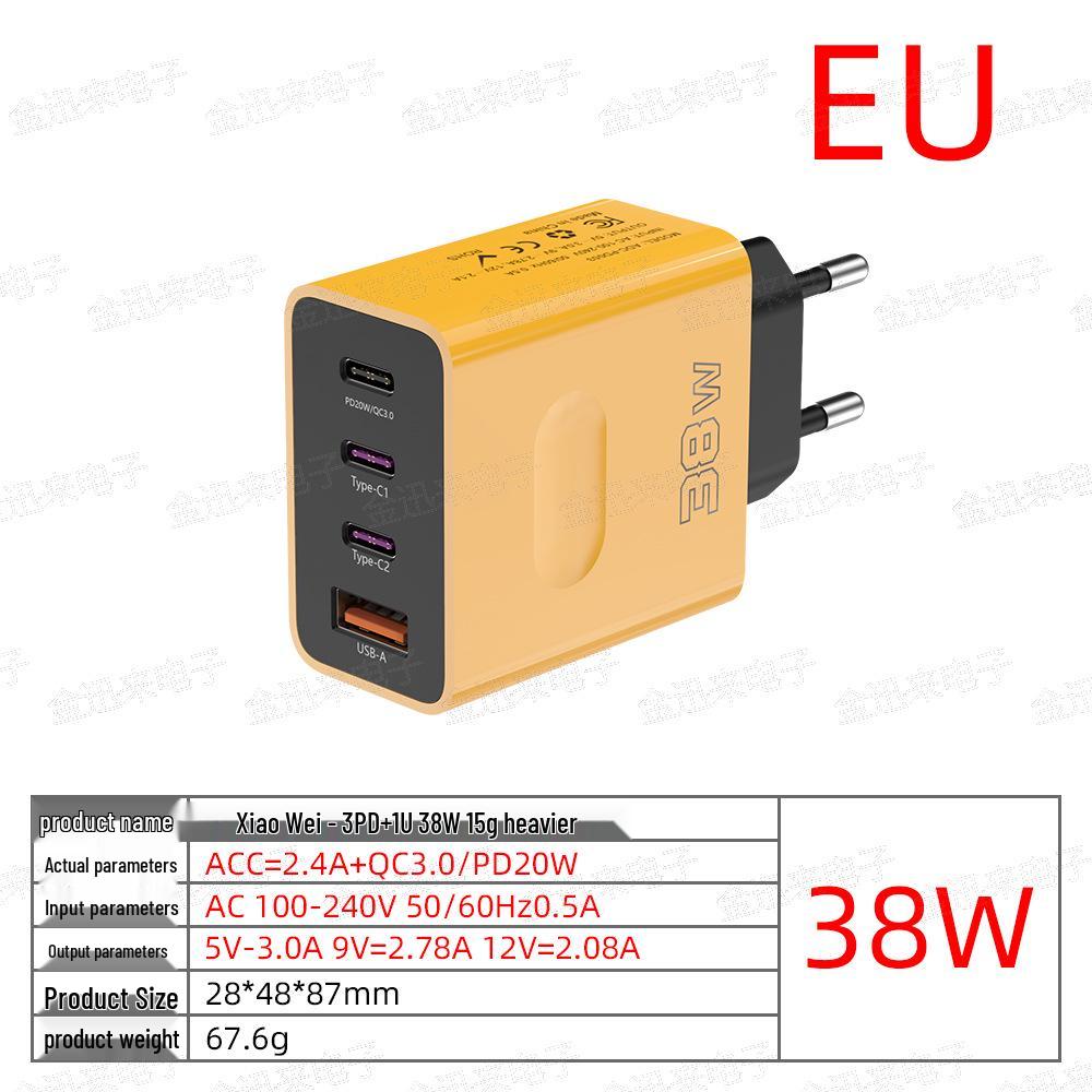 PD 12W USB Multi-Port Fast Charger with EU/US/UK Plugs for Travel