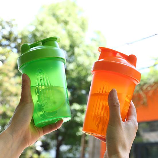 400ML Shakerflaskesett med Håndtakslokk Sklisikkert Design Lekkasjesikker Flip-Top Tut BPA-frie Proteinshakerkopper med Miksekuler i Rustfritt Stål