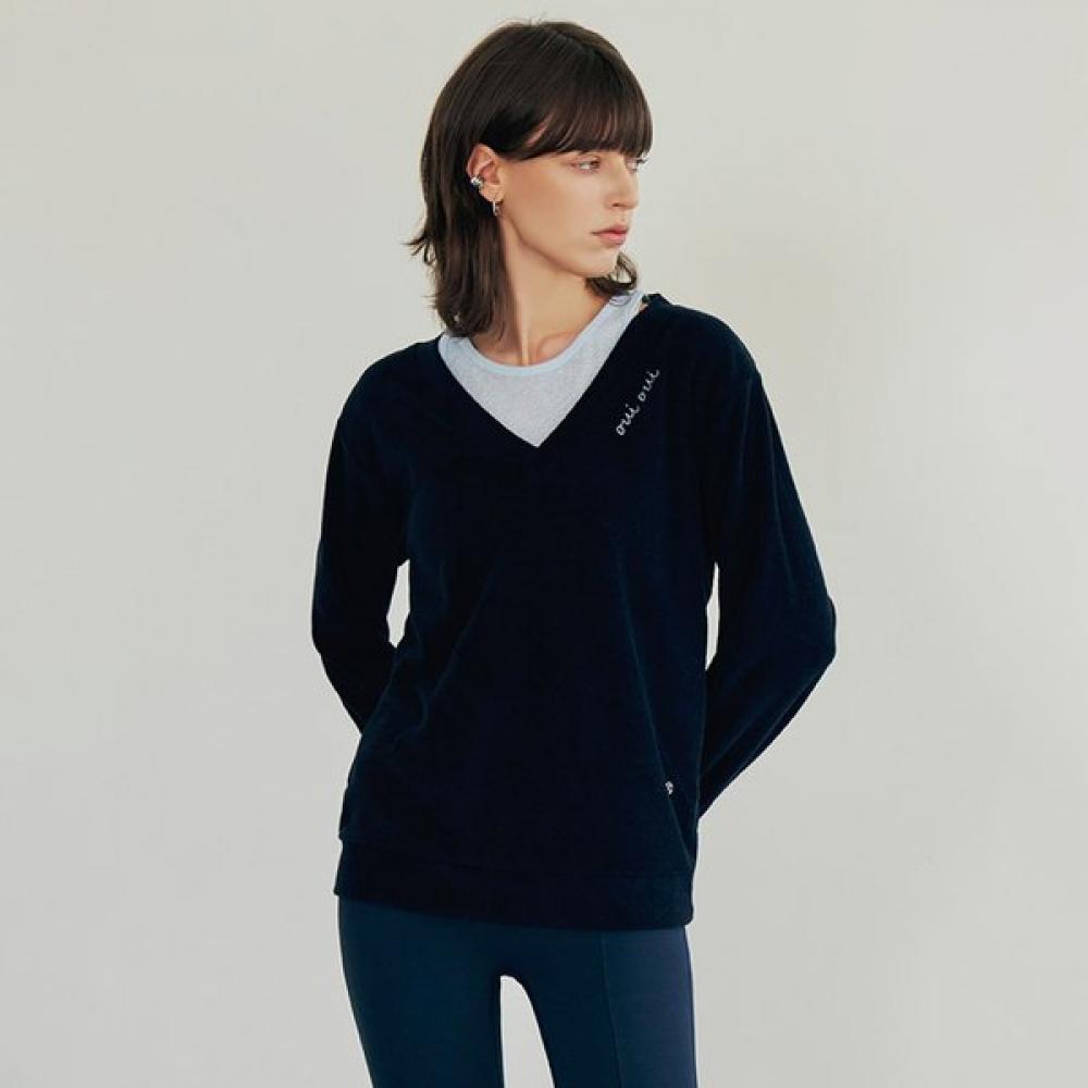 HuiT Terry V Neck Long sleeVe T hTwTl2i08T