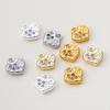 2Piece 14/18K Gold Color Plated Copper Heart Shape Pendants with Zircon for DIY Bracelet Necklace Jewelry Making Accessories