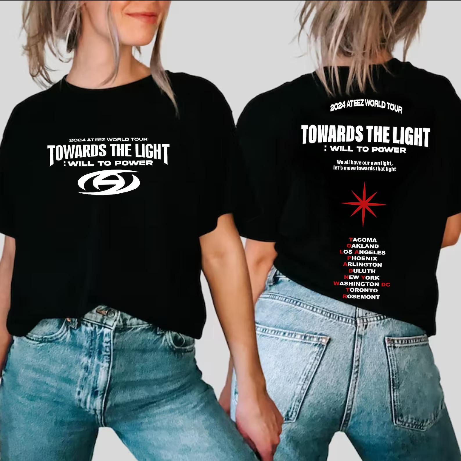 Ateez Towards The Light Will To Power World Tour T-shirt L