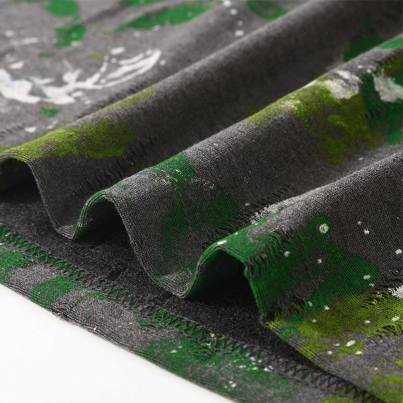 Plus Size 6XL-13XL Fashion Men's Distressed T-shirt Summer Oversized Tops Casual Painted Short Sleeve Tee Summer Clothing