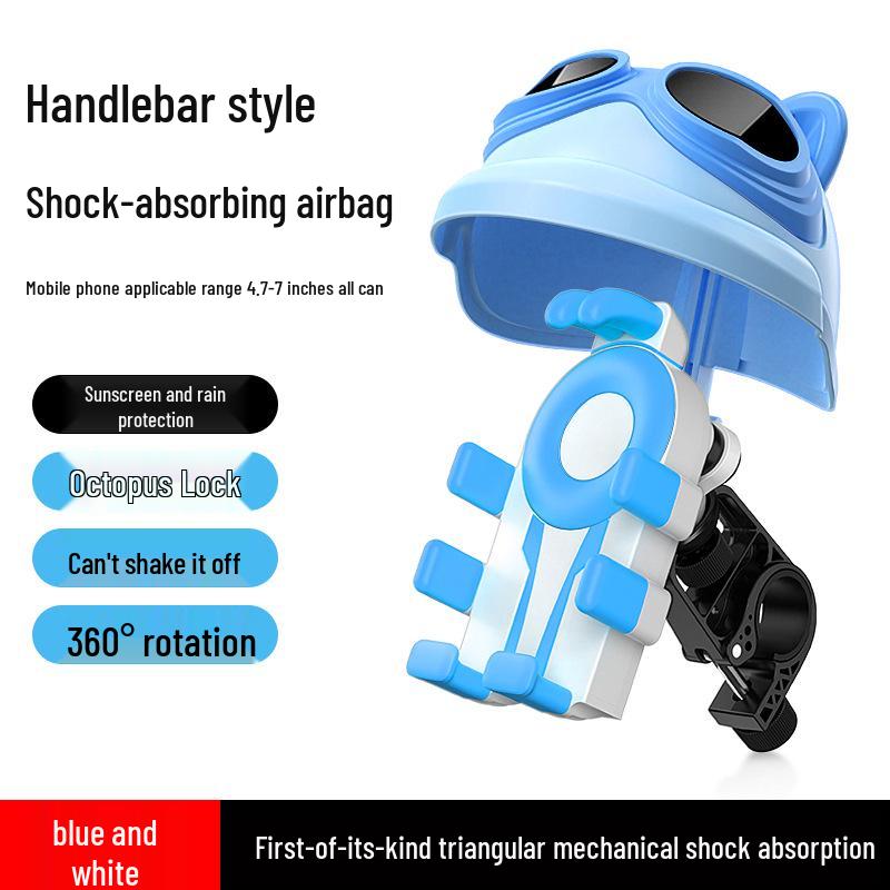 Shockproof Rainproof Phone Holder for Electric Cars, Motorcycles & Takeaway Helmets with Sunshade and Navigation Support.