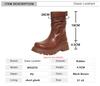 Fashion Women's Platform Chelsea Boots PU Leather New Autumn Winter Fashion Ankle Boots Retro Pleated Marton Boots Ladies Zapatos Mujer