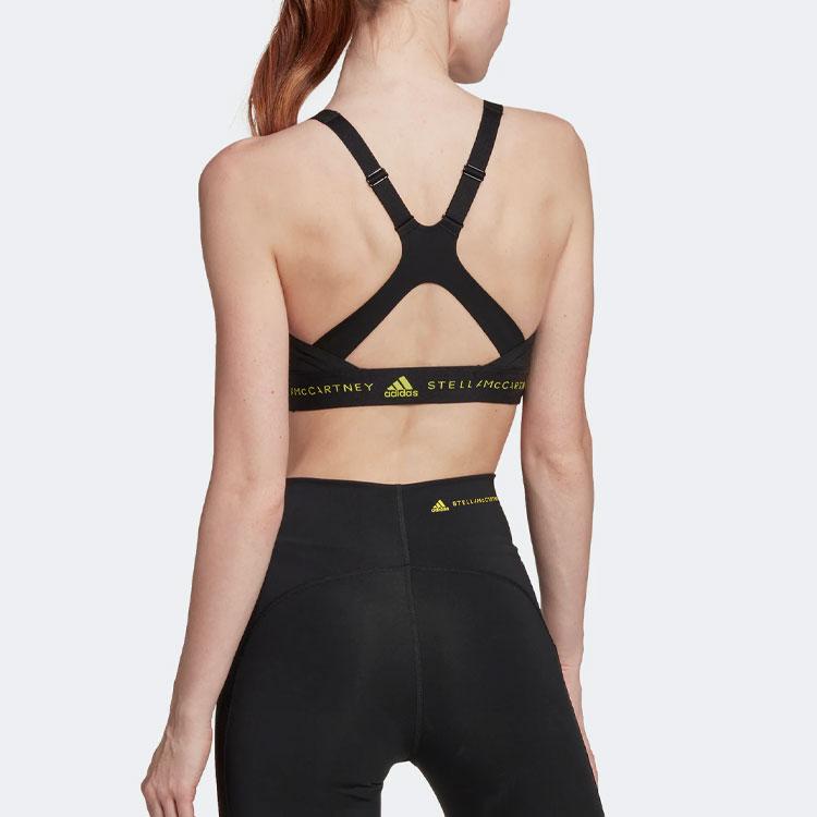 Adidas Letter Embroidery Trim Logo Print Sports Bra Women Underwear Black HG6868