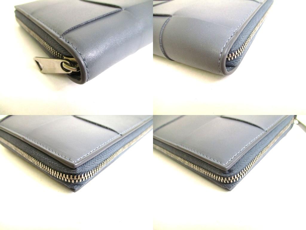 Authentic BOTTEGA VENETA Cassette Gray Leather Zip Around Wallet Long Wallet #b251 Open box