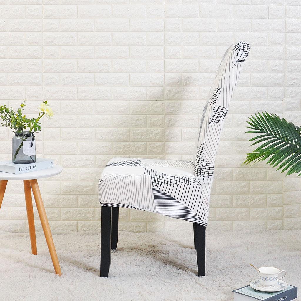 XL Size Printed Dining Chair Covers Large Removable Washable Kitchen Chair Protector Seat Cover for Dining Room Home Banquet