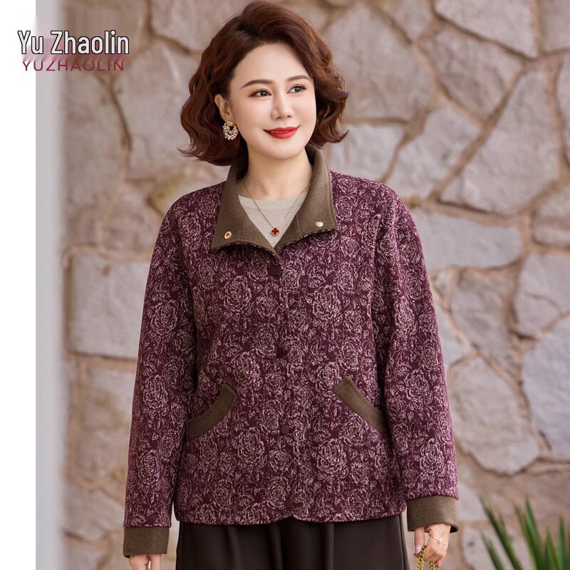 YUZHAOLIN Women s Floral Print Casual Spring Jacket 5XL