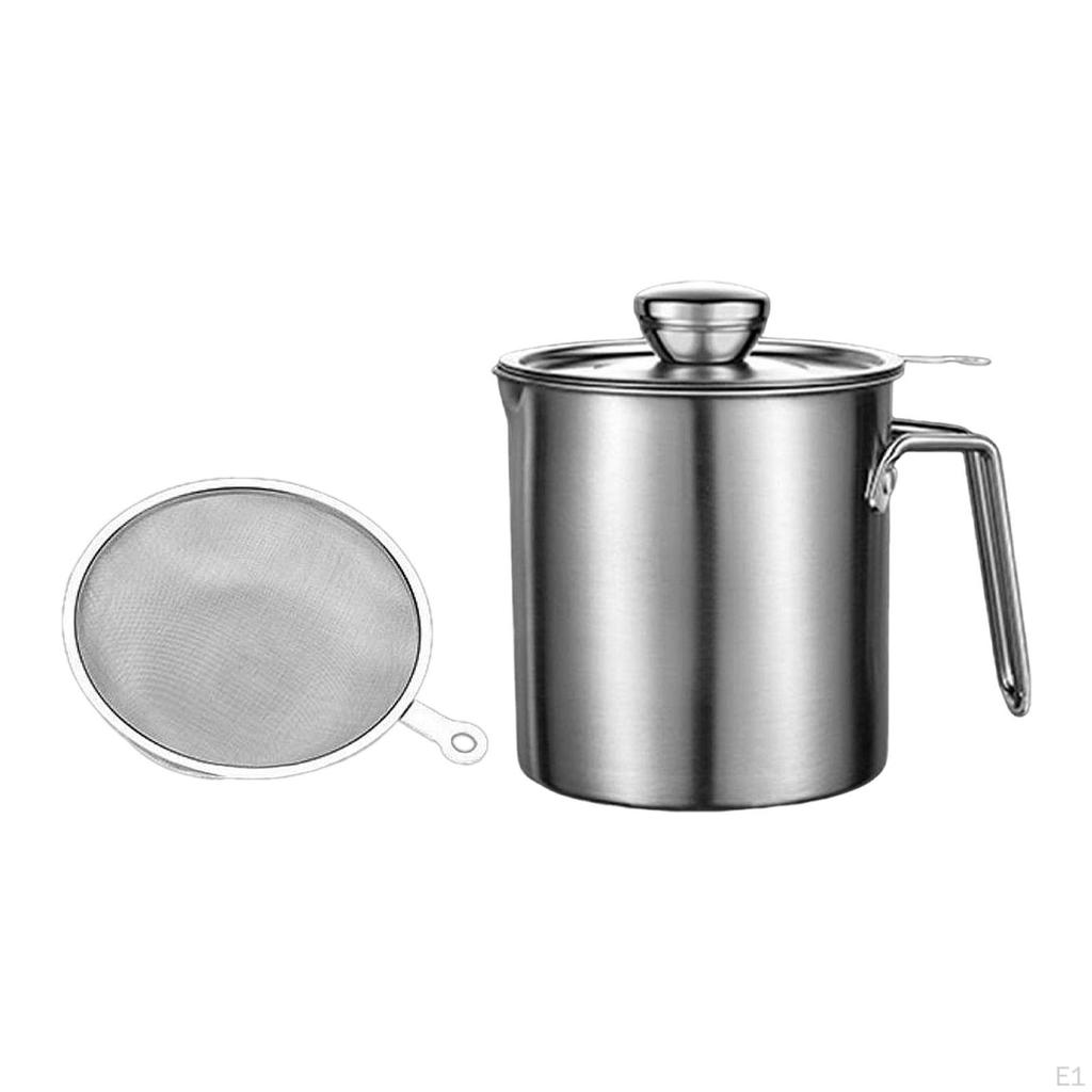 Oil Strainer Keeper Multipurpose Can with Dustproof Lid Kitchen Tool