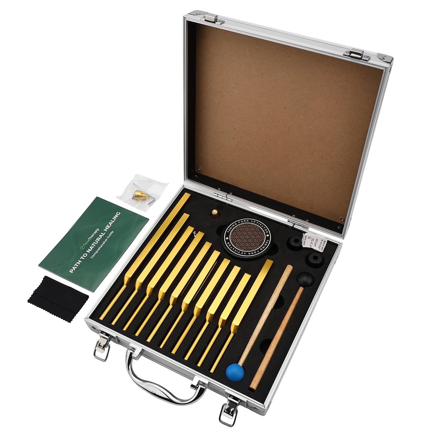 

Aluminum Tuning Fork Set: Ten-Piece Colored Set with Gift Box Packaging Aluminum Set