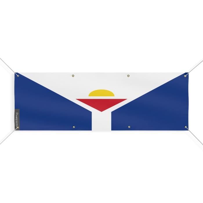 Bannière Drapeau Saint-Martin (Antilles Françaises) 8 Oeillets 110x330 Cm