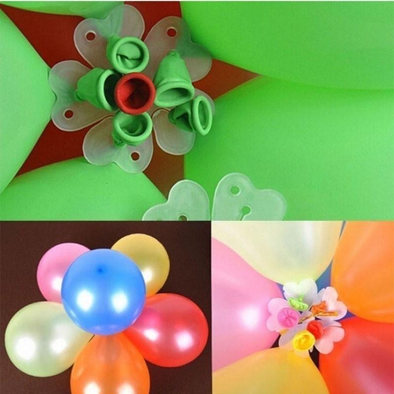 10pcs/lot Five Hole Plum Flower Shape 5 In 1 Balloon Modelling Clip for Party Decorations Flower Balloon Clips
